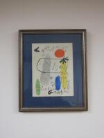 Joan Miro (1893-1983) Poster Print for the Exhibition Art Graphics Unsigned. Framed, Glazed & Mounted. Size 33 x 28cm.