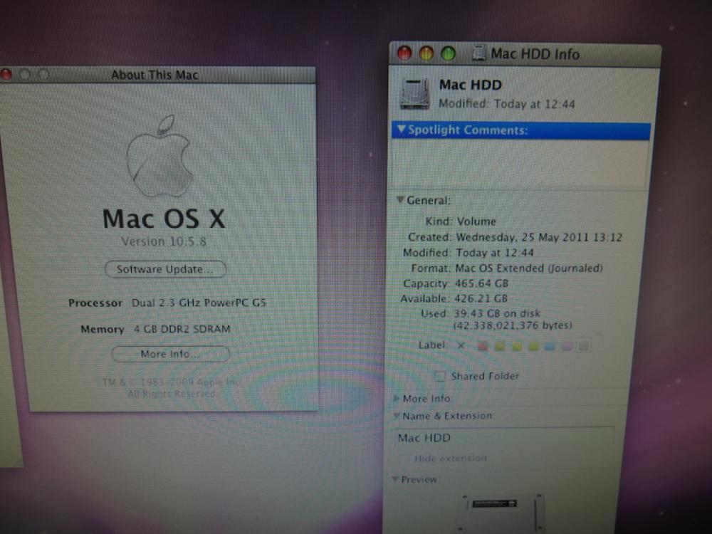 Power Mac G5 Apple Mac OS X 10.5.8 10.4.11 とてつもなく DUAL BOOT OS9起動