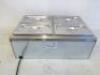 Lincat Electric counter Top Bain Marie, Model LBM2W, S/N 30381269. Comes with 4 x 1/4 GN Dishes with Lids. - 7