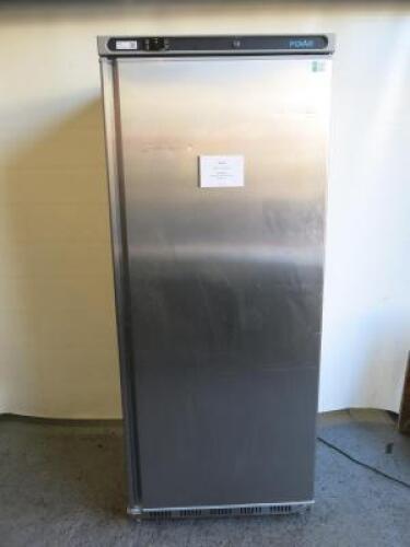 Polar Stainless Steel Single Door Upright Freezer, Model CD085, S/N 20068344. Size H190 x W77 x D70cm.