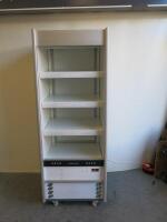 Williams Mobile Multideck Heated Merchandiser/Food Cabinet, Model XS70-WCO, S/N 2111/935186. Size H191 x W71 x D65cm.