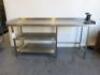 Stainless Steel Prep Table with 2 Shelves Under & iPad Rotating Order Point Stand, Size H85 x W180 x D60cm. - 5