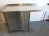 Stainless Steel Prep Table with 2 Door Cabinet Under. Size H95 x W180 x D70cm. - 2