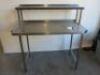 Stainless Steel Prep Table With Shelf Over & Rubbish Hole. Size H90 x W130 x D65cm.