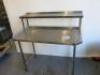 Stainless Steel Prep Table With Shelf Over & Rubbish Hole. Size H90 x W130 x D65cm. - 2