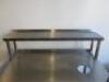 Stainless Steel Prep Table With Shelf Over & Rubbish Hole. Size H90 x W130 x D65cm. - 3