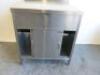 Stainless Steel Prep Table with 2 Sliding Door Cabinet Under, Size H90 x W80 x D70cm. - 4