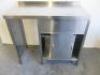 Stainless Steel Prep Table with 2 Sliding Door Cabinet Under, Size H95 x W100 x D53cm. - 4