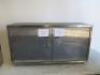 Stainless Steel 2 Door Lockable Cabinet. Size H65 x W120 x D37cm. NOTE: 1 key broken in lock. - 4