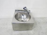 BASIX By Mechline Stainless Steel Wall Hung Single Bowl Sink with DelableTap, Size W30 x D30cm.