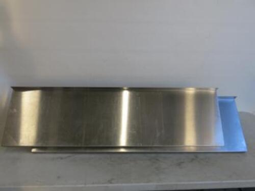 2 x Stainless Steel Shelves with Brackets, Size L120 x D35cm.