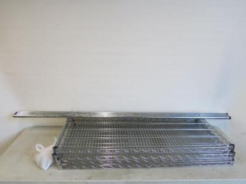 4 Shelf Chrome Steel Rack, Size H190 x W120 x D60cm.