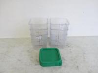 7 x Cambro 4 Quart Square Food Storage Containers with 4 Lids.