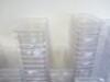 465 x Cambro & Vogue Plastic Gastronorm Pans (230) with Lids (235) to Include: 25 x 1/1, 15 x 1/2, 26 x 1/3, 17 x 1/4, 95 x 1/6, 52 x 1/9 (Pans), 20 x 1/1, 23 x 1/2, 23 x 1/3, 50 x 1/4, 82 x 1/6, 37 x 1/9. NOTE: crates are not included and you will need - 7