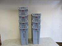 7 x Rubbermaid Slim Jim Bins in Grey. Comes with 1 Lid.