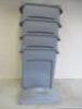 7 x Rubbermaid Slim Jim Bins in Grey. Comes with 1 Lid. - 4