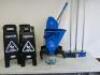 Quantity of Cleaning Products to Include: Jangro Bucket, Mop, Squeegee, Dustpan & Brush, 4 Rubbermaid Caution Signs & 2 x Goggles.