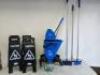 Quantity of Cleaning Products to Include: Jangro Bucket, Mop, Squeegee, Dustpan & Brush, 4 Rubbermaid Caution Signs & 2 x Goggles. - 5