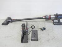 Dyson V11 Torque Drive Cordless Vacuum Cleaner, S/N H5W-UK-NHJ0189A. Comes with Attachments (As Viewed/Pictured). NOTE: unable to power up for spares or repair.