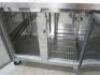 Polar Stainless Steel 2 Door Counter Fridge, Model G596, S/N 91999323. Size H86 x W135 x D70cm. - 3