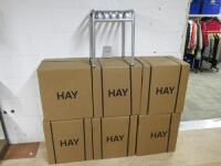 6 x Boxed/New Hay Palissade Outdoor Stools in Hot Galvanised Steel, Size H45cm. RRP £265 per stool - Total RRP £1590