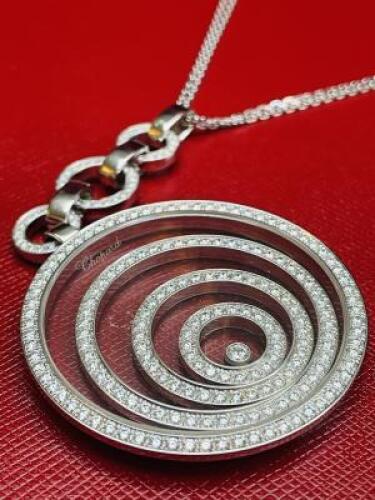 Chopard Happy Spirit, 18ct White Gold & Diamond Ladies Pendant Necklace in Presentation Box, S/N 6063639.