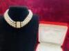 Triple Row HBJ Pearl Choker Necklace in Presentation Box. - 2