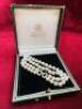 Twin Row Pearl Bracelet with 18ct Gold Clasp in Presentation Case. - 2