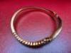 Diamond & 18ct Gold Crossover Design Bangle in Leather Pouch. - 4