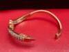 Diamond & 18ct Gold Crossover Design Bangle in Leather Pouch. - 5