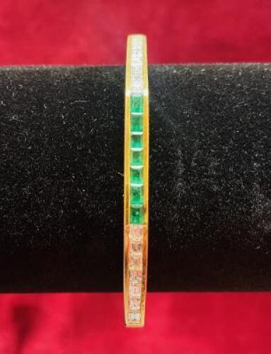 Adler 18ct Gold, Diamond & Emerald Bracelet.