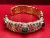 Cabochon Gemstones & Diamonds, 18ct Gold Bangle. - 6