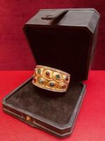 Adler 18ct Gold, Diamond, Ruby, Emerald & Sapphire Bangle in Presentation Box.