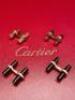 Cartier Trinity Baton Interchangeable 18ct Gold & Diamond Cufflinks with Additional Black Onyx Batons. Serial Number 644556Comes with Cartier Certificate 1490447 - 5