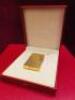 S.T. Dupont Gold Plated Pocket Lighter, Diamond Cut Finish in Presentation Case.