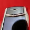 Vertu Signature S Mobile Phone (New/Unused). Mother of Pearl Keypad, with White Alligator Back. Diamond Encrusted Pillow and Graded Diamond Toggle Stone (0.19cts, Colour G, Clarity VS2), S/N SX-0061**, IMEI 355711, Made 11.20126, Lifetimer 0000:01. Comes - 11