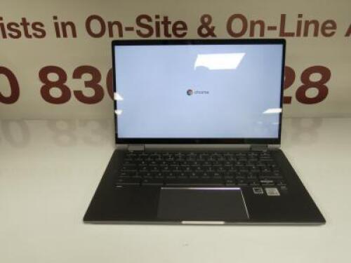 HP Chromebook x360, Model 14c-ca0005sa. Intel Core i5, Storage 3.7GB. Comes with Power Supply.