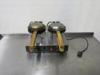 Double Round Electric Commercial Waffle Maker, Model MP-EQ302.