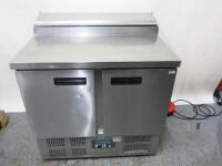 Polar Stainless Steel 2 Door Refrigerated Salad/Pizza Prep Counter