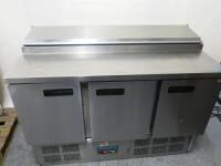 Polar Stainless Steel 3 Door Refrigerated Salad/Pizza Prep Counter
