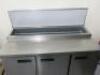 Polar Stainless Steel 3 Door Refrigerated Salad/Pizza Prep Counter - 4