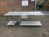 Stainless Steel Prep Table with Single Bowl Sink, Taps, 2 x Shelf Under, Size H90x W250 x D70cm.