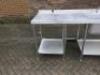 Stainless Steel Prep Table with Single Bowl Sink, Taps, 2 x Shelf Under, Size H90x W250 x D70cm. - 4