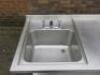 Stainless Steel Prep Table with Single Bowl Sink, Taps, Shelf Under, Size H90 x W260 x D70cm. - 2