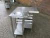 L Shape Stainless Steel Prep Table with Hand Basin, Taps & Shelf Under, Size H85 x W100 x D60-50cm. - 4