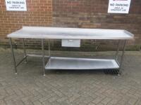 Stainless Steel Prep Table with Drawer & Shelf Under with Tapered End, Size H95 x W250 x D68-50cm.