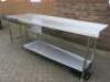 Stainless Steel Prep Table with Drawer & Shelf Under with Tapered End, Size H95 x W250 x D68-50cm. - 2