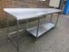 Stainless Steel Prep Table with Drawer & Shelf Under with Tapered End, Size H95 x W250 x D68-50cm. - 3