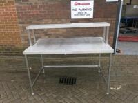 Stainless Steel Prep Table with Shelf Over, Size H90 x W150 x D90cm.