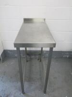Stainless Steel Prep Table with Splash Back, Size H88 x W40 x D90cm.